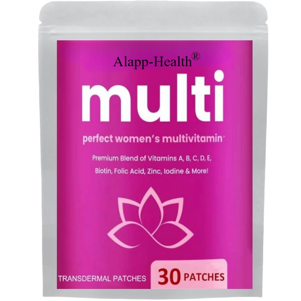 30 Patches Multivitamin Transdermal Patches Vitamins A, B, C, D, E, Biotin for Women Bones, Brain, Heart, Immune & Energy