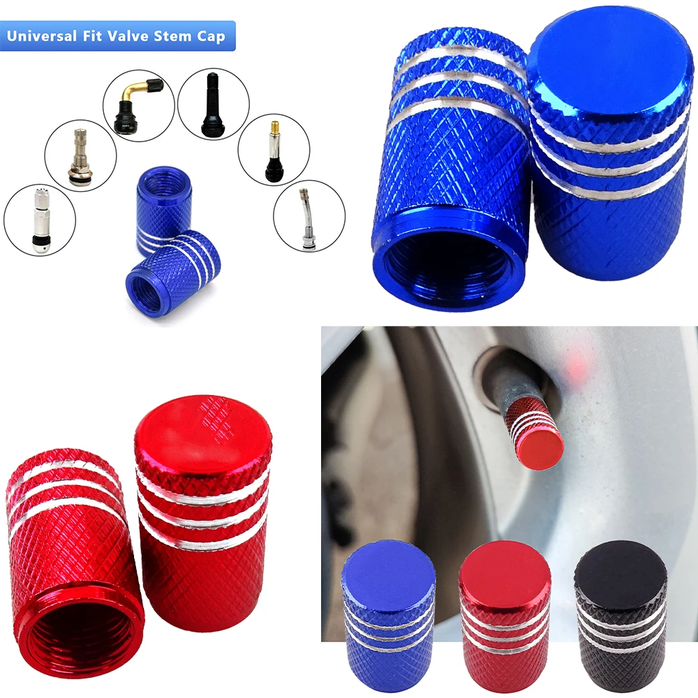 4 Pack Aluminum Alloy Universal Car Truck Motorcycle Tire Valve Stem Caps Wheel Covers - Durable Air Valve Caps for Vehicle Tire