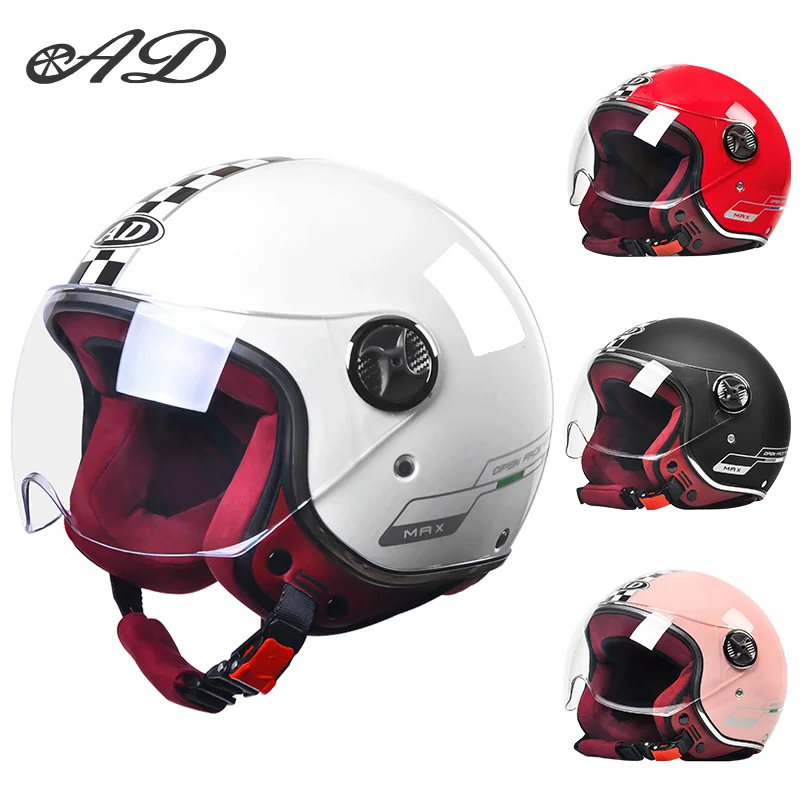 

AD new electric helmet for men and women four seasons general safety helmet autumn and winter warm motorcycle helmet