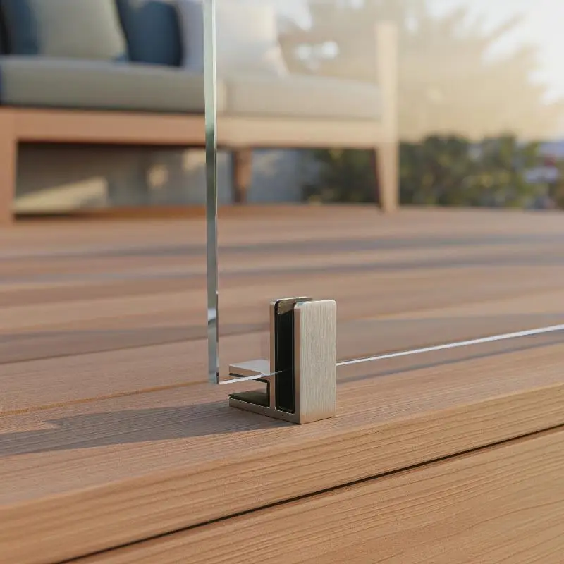 304 Stainless Steel Glass Clip Holder Heavy Duty Bracket for Tempered Glass Railing Sturdy Support Outdoor Balcony Use