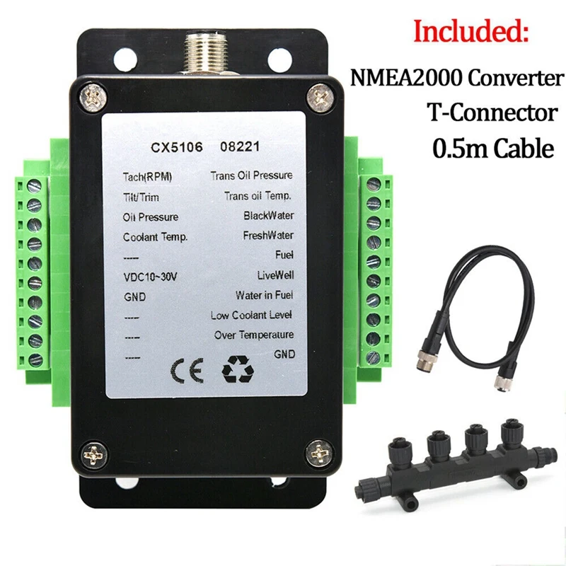 Single NMEA 2000 Converter N2K Converter CX5106 0-190Ohm 0.5M Wiring For Marine Boat CX5106