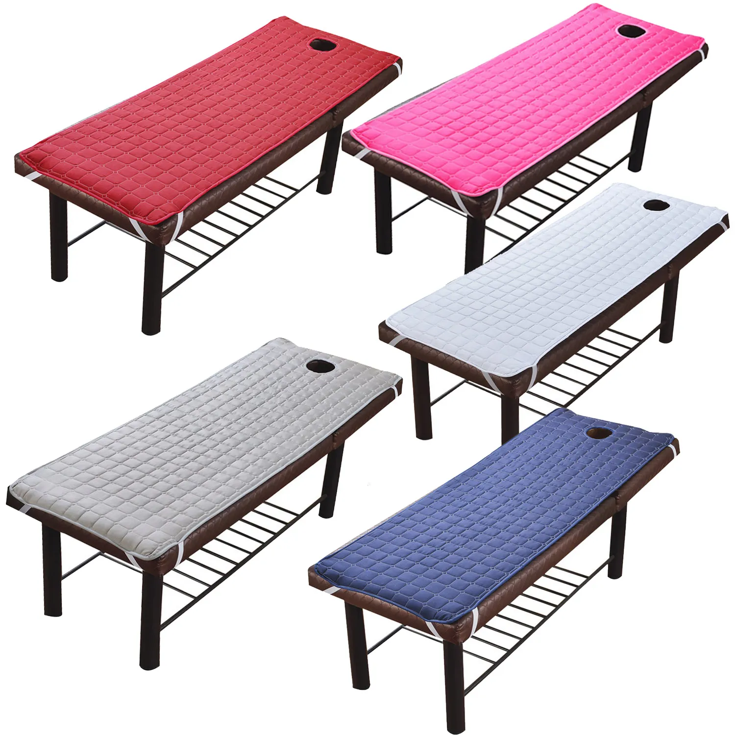 Non-Slip Massage Table Cover SPA Treatment Massage Table Bed Cover Mattress Sheet Pad Mat with Face Hole for Beauty Salon