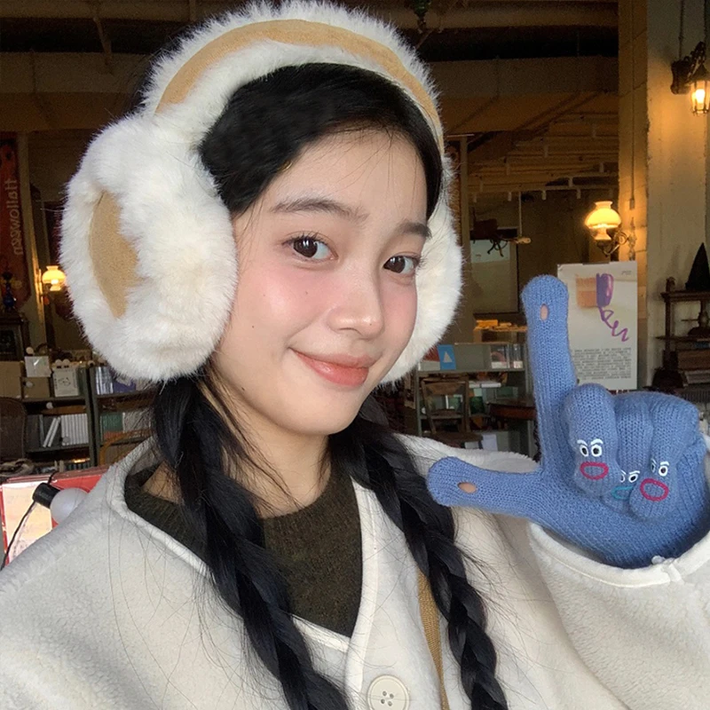 Korea Suede Warm Ear Muffs Ladies Outdoor Cycling Thickened Cold Ear Muffs Warm Headphones Cold Earplugs Winter Accessories