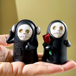cartoon Halloween Ghost Series Miniature Ornament Accessories Skull Wizard Home Car Interior Desktop Resin Figurines Toys model