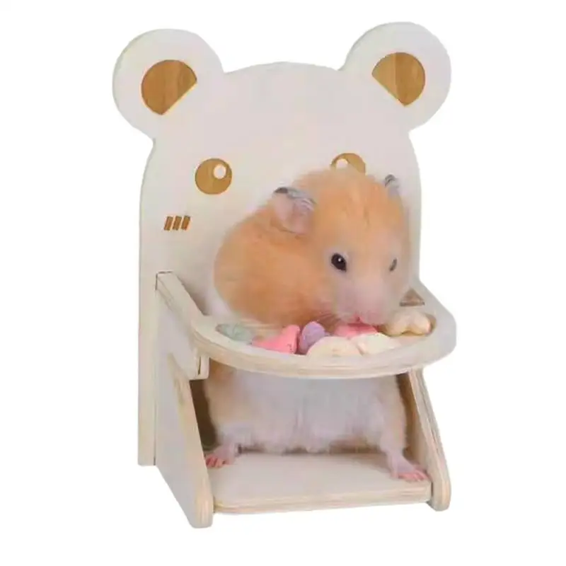 Hamster Seat House Photo Props Dining Chair Handmade Wooden Hamster Habitat Decor Dining Chair With Tray For Hedgehog Home