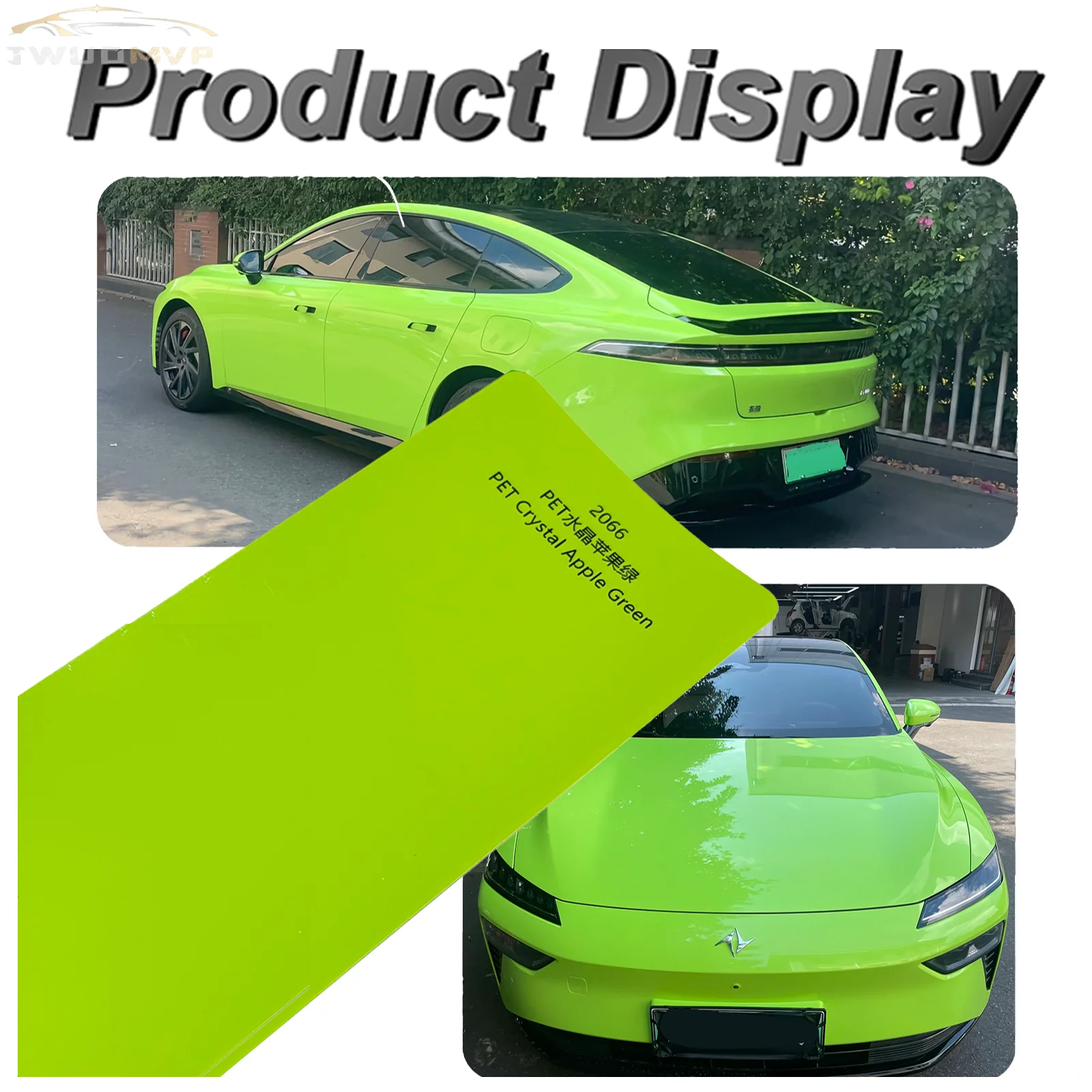 

1,52*16 м/лот ПЭТ кристалл яблоко зеленый автомобильная краска изменение цвета PPF виниловая наклейка обертка ПЭТ жемчужная пленка для кузова автомобиля