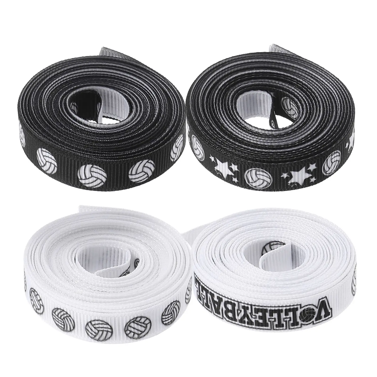 

4 Rolls Volleyball Printed Ribbon Polyester Craft Hair Bows Holiday Volleyball Confetti Curling Wrapping Prize Decorations