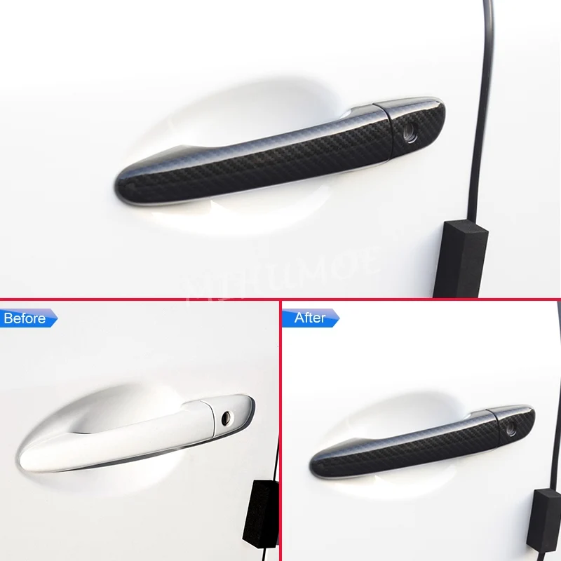 غطاء مقبض الباب الزخارف اكسسوارات لمازدا 2 3 6 CX-3 CX-5 CX-9 CX3 CX5 CX9 2018-2024 ألياف الكربون #3