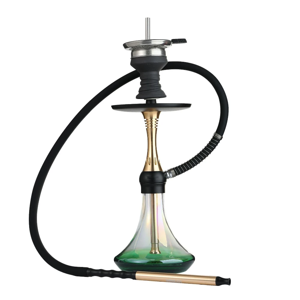 Luxury Handmade Shisha Hookah - Natural Walnut Wood Body with Stainless Steel Base for Enhanced Smoking Experience