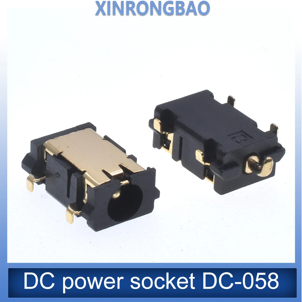 10Pcs ROHS BLACK DC power socket DC-058/361 sink plate 3.5 * 1.3MM gold-plated DC power interface digital accessory DC socket