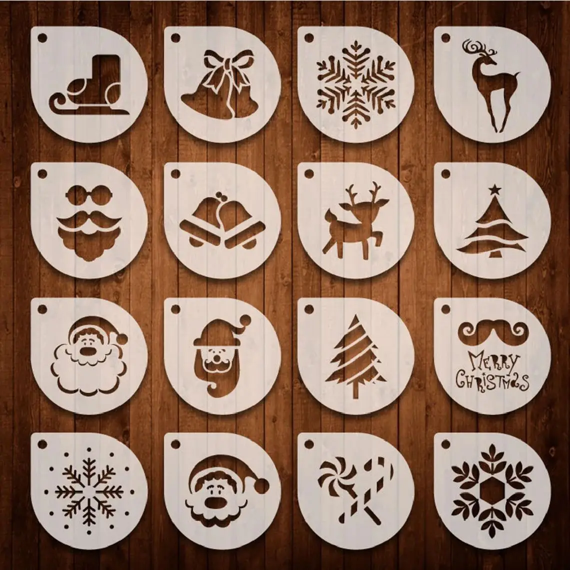 

16pcs/set Coffee Stencils Templates Fancy Coffee Printing Model Foam Cake Stencils Coffee Drawing Cappuccino Mold Coffee Stencil