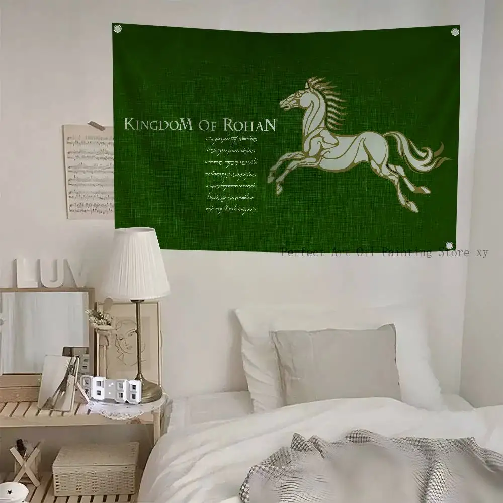 أعلام ولافتات علم مملكة روهان بأربعة فتحات من البوليستر لديكور الغرفة الخارجية الجمالية #6
