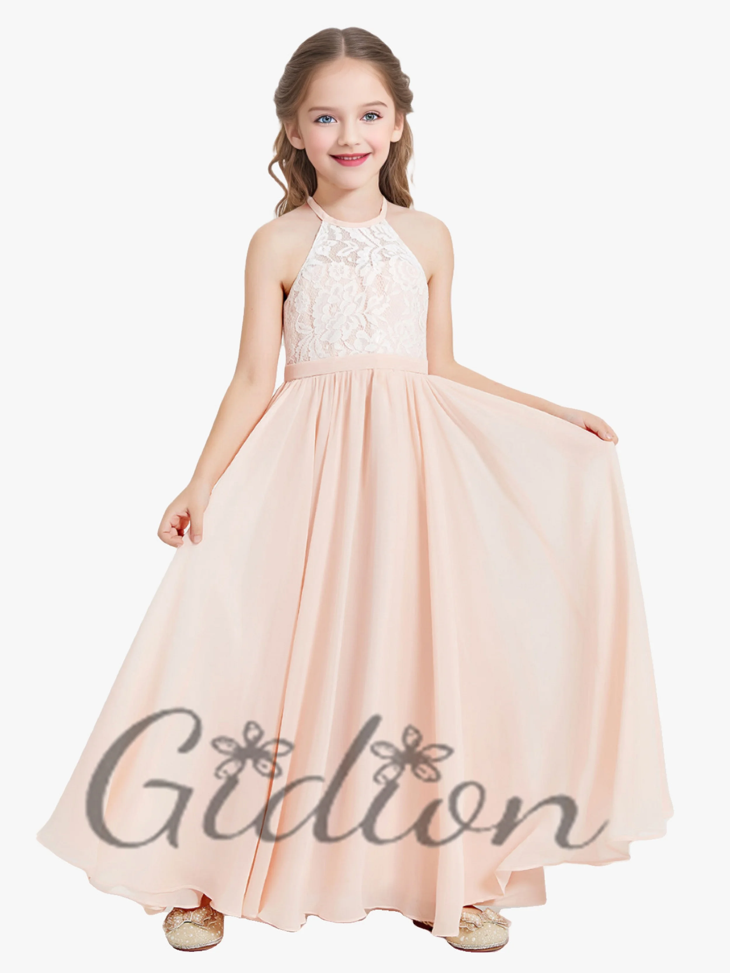 Lace Top Junior Bridesmaid Dress For Child Birthday Evening Dress Wedding Pageant Ball Prom Banqeut Ceremony Event Celebrations