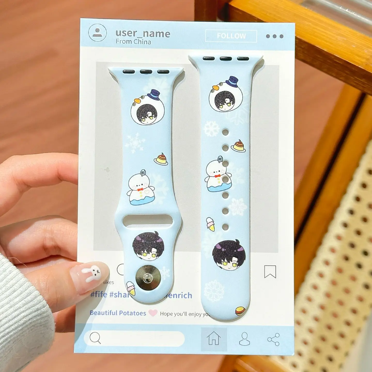 Love and Deepspace Zayne cosplay Cartoon cute Bracelet Strap watch strap iWatch s10 /s11 40mm 41mm 42mm 45mm 46mm 49mm view 4