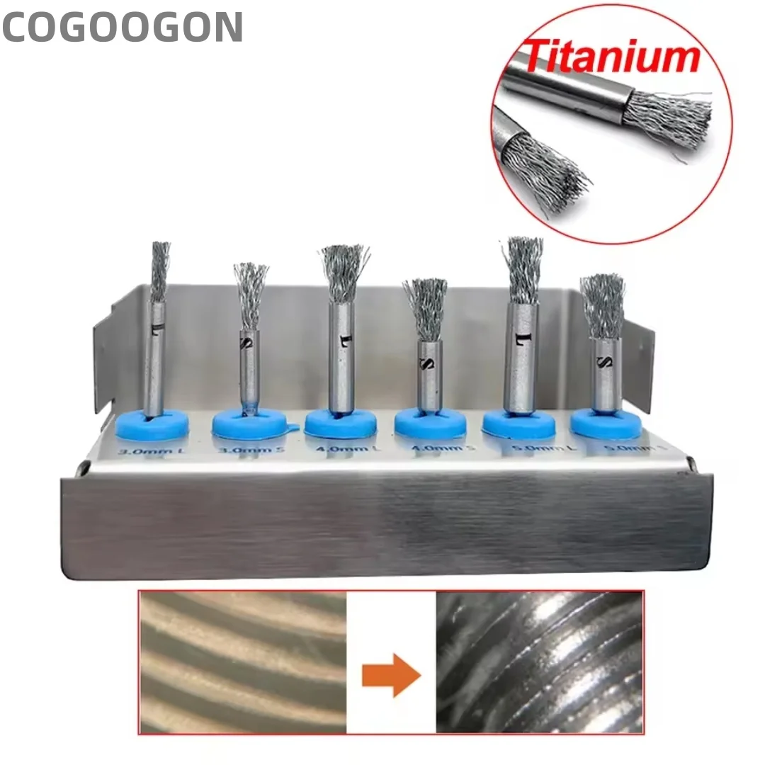 Dental Implant Surface Cleaning Brush Peri-Implantitis Threads Tool Dental Titanium Grade 5 Instrument Abutment Cleaning Brush