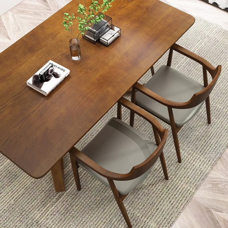 Pure Solid Wood Dining Table for Home Use High-End Restaurant Furniture Simple Design for Multiple People
