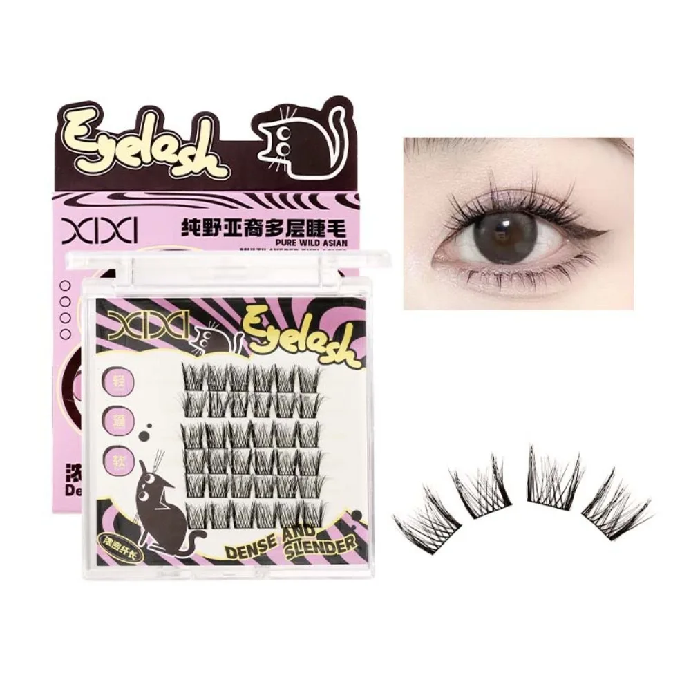 

Segmented Creative False Eyelashes Cat's Eye 7-12mm Individual Cluster Eyelashes Natural Reusable Eyelashes Extensions Women