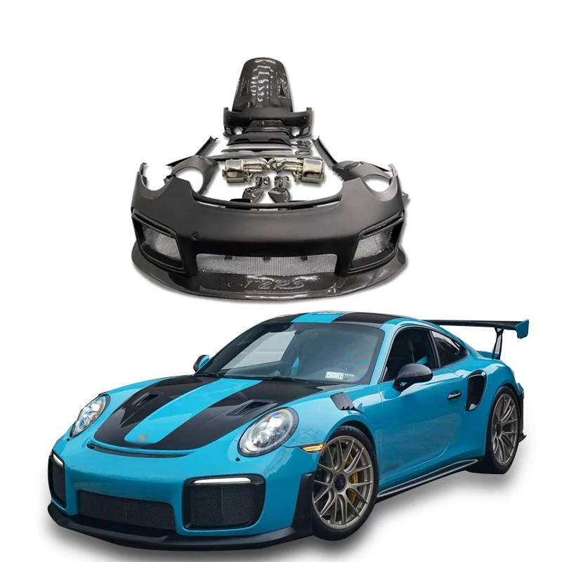 

Автомобильная модель для Porshce 911 991,1 991,2 до Gt2 Rs, стильный выхлопной бампер, капот, спойлер для багажника, крыло Facelift