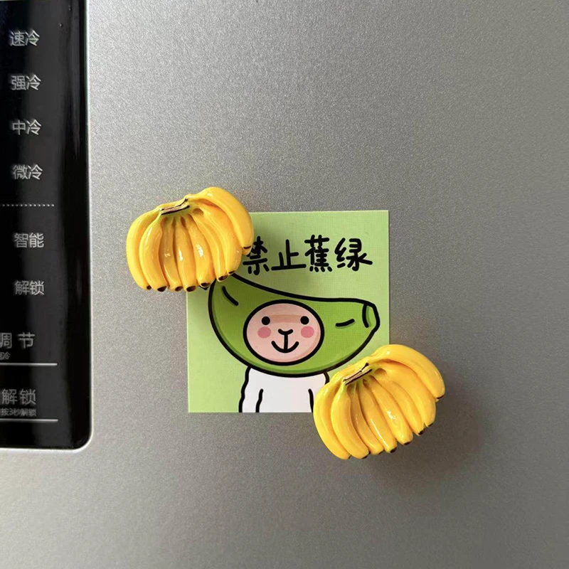 Mini Banana Refrigerator Magnets for Home Decoration Simulated Food Decor Magnet Whiteboard Plan Photo Clip Housewarming Gift