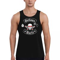 Quick Dry Outlaws Mc Support Gym Tank Muscle Sleeveless Shirt Bodybuilding Breathable Vest