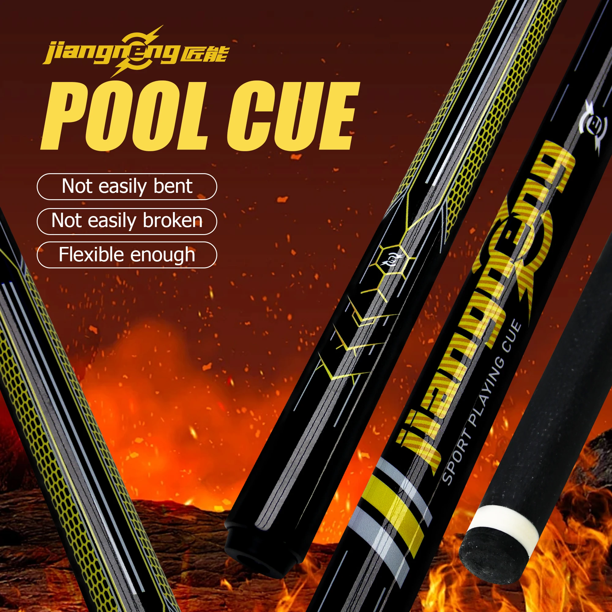 High Tech Composite Cue 13mm Tip  Anti Stick Design Multi Layer Ferrule Durable American Pool and Carom Billiards Cue Stick