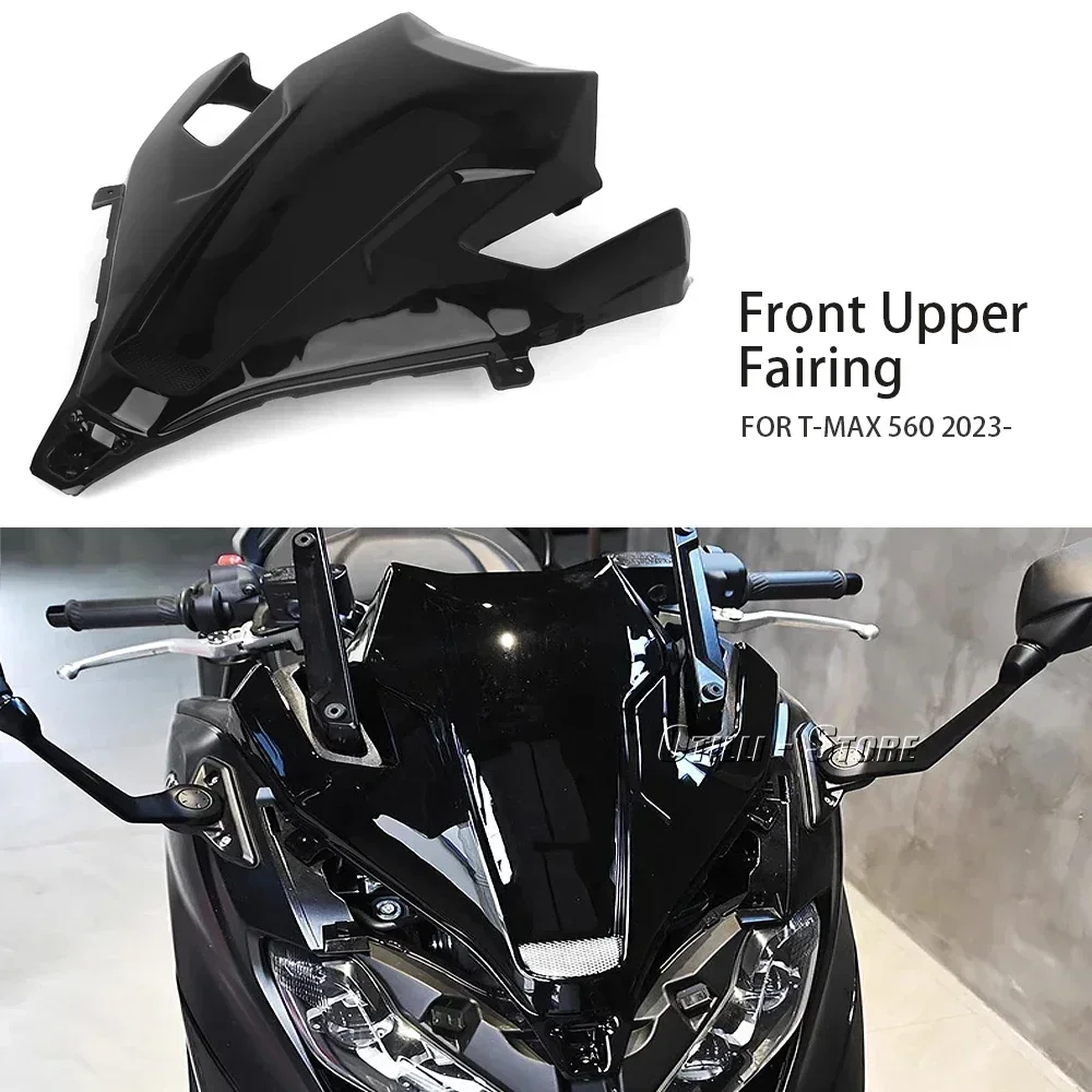 

For Yamaha T-Max 560 T-MAX560 T-MAX 560 TMAX560 2023 2024 Motorcycle New Glossy Black Front Upper Fairing Nose Cover Cowl Panel