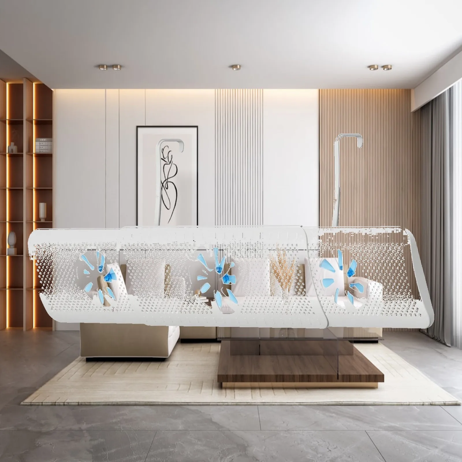 Air Conditioner Wind Deflector with Perforated Panel Hanging Air Conditioner Deflector Air Conditioning Breeze Guard Curved
