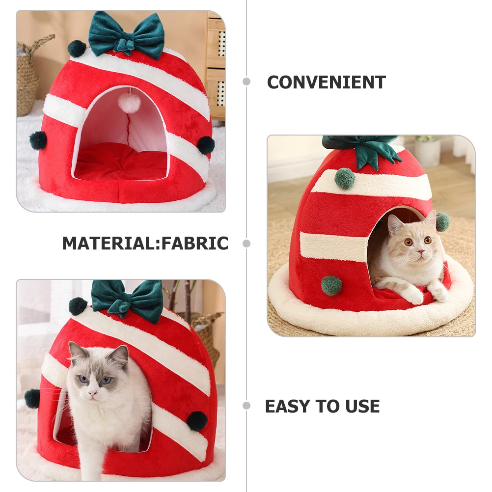 

Christmas Pet 32x32cm Cartoon Shape Small Dog Bed Washable Cat Dog Bed Breathing Fabric Warm Nest Home Use Pet Supplies