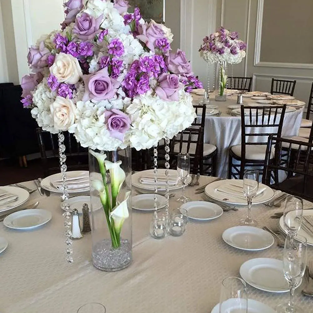 

Clear Glass Cylinder Vase Floral Container for Fresh Dried Flowers Home Office Decor Glass Cylinder Vase