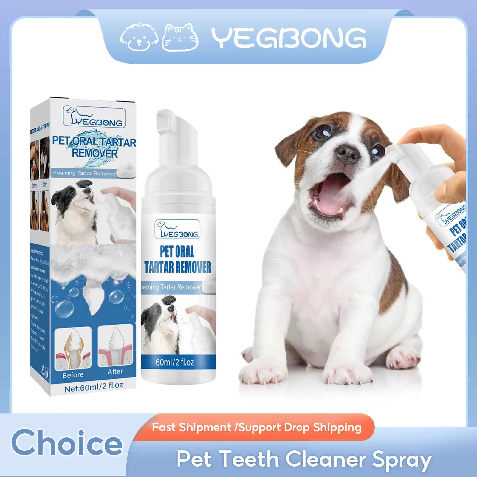 

Pet Teeth Cleaner Spray Tartar Removal Mouth Fresher Deodorant Natural Plaques Off Prevent Oral Calculus Dog Oral Cleanse Liquid