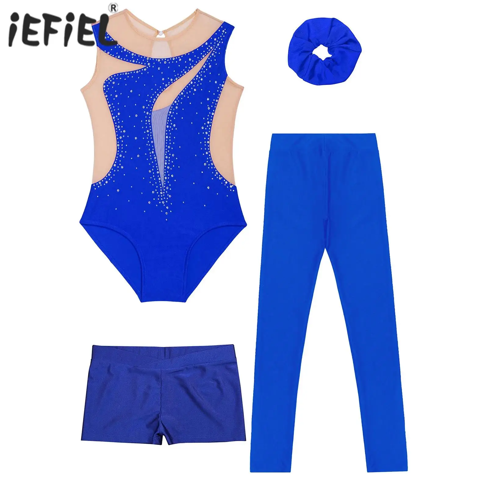 

Детские комплекты для балета и танцев для девочек, гимнастическая одежда для тренировок, танцевальная одежда, спортивная одежда для йоги, трико со стразами, шорты, леггинсы и головные уборы