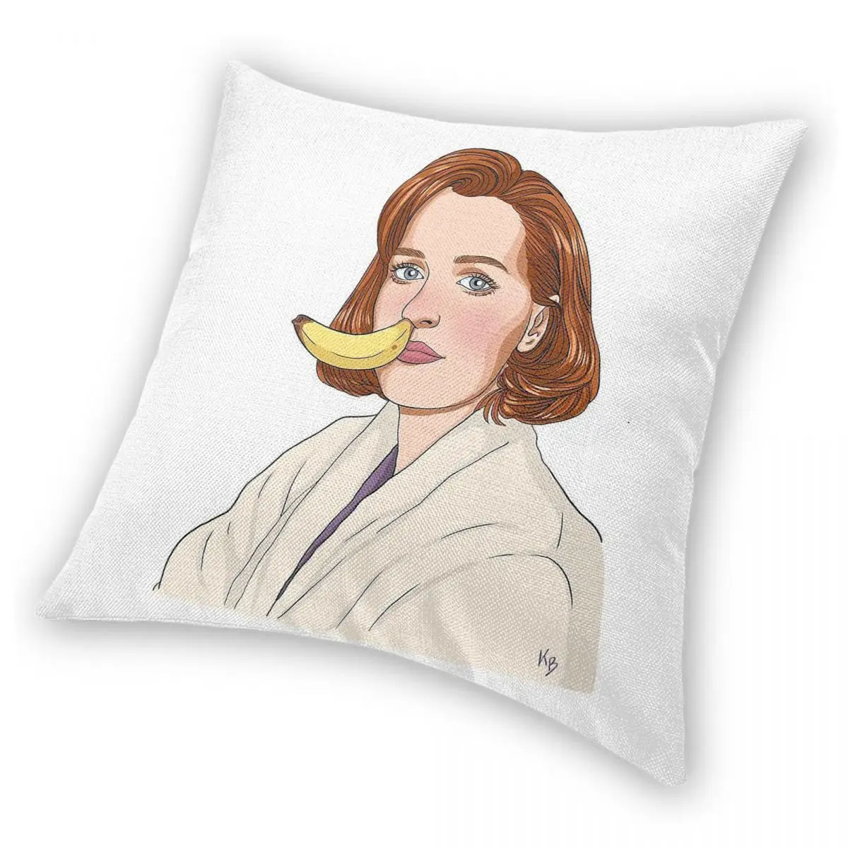 جيليان أندرسون الموز الأنف ساحة المخدة البوليستر الكتان المخملية الإبداعية البريدي وسادة رمية مزخرفة كيس السرير 45x45 #4