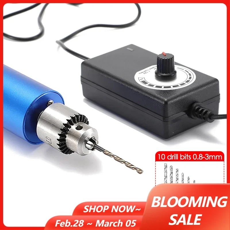 مثقاب كهربائي صغير بسرعة متغيرة ، أداة دوارة ، مطحنة بدون فرش ، قطع نقش ، قوة تلميع ، محرك بجهد V ،