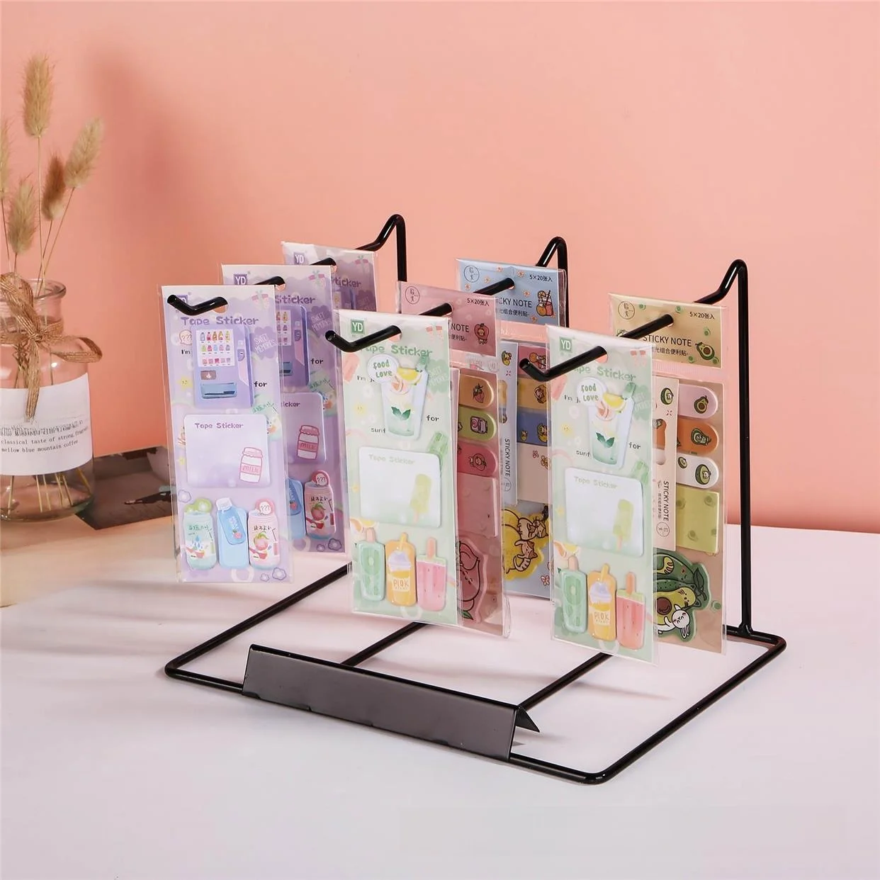 

Iron Art Jewelry Stand Multi-Hook Storage Ra Lipsti Small Accory Holder Desktop Hanging Display Organizer
