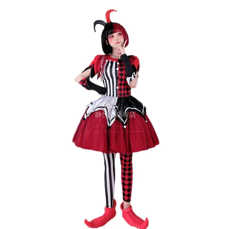 Halloween Clown Cosplay Costumes for Women Anime Circus Soul Breaking Clown Dress Disfraz Vestidos Stage Performance Clothes