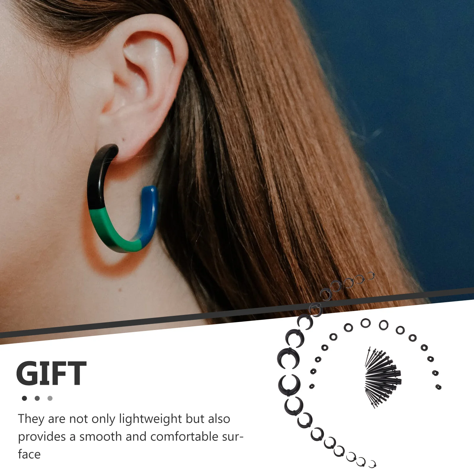 

Acrylic Ear Gauges Stretcher Kit Tunnels Plugs for Ears Piercing Jewelry Adult Gauges Stretching Beginner Professional