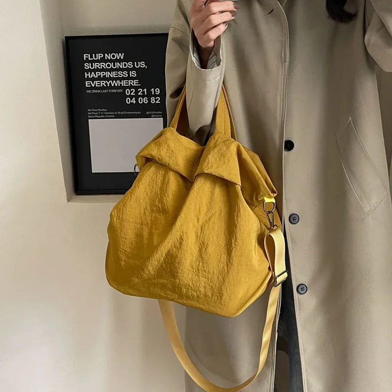 Solid Color Women\'s Tote Bags New Hot Sale 2024 High Quality Casual Versatile Nylon Design Ladies Bags Bolsas Femininas