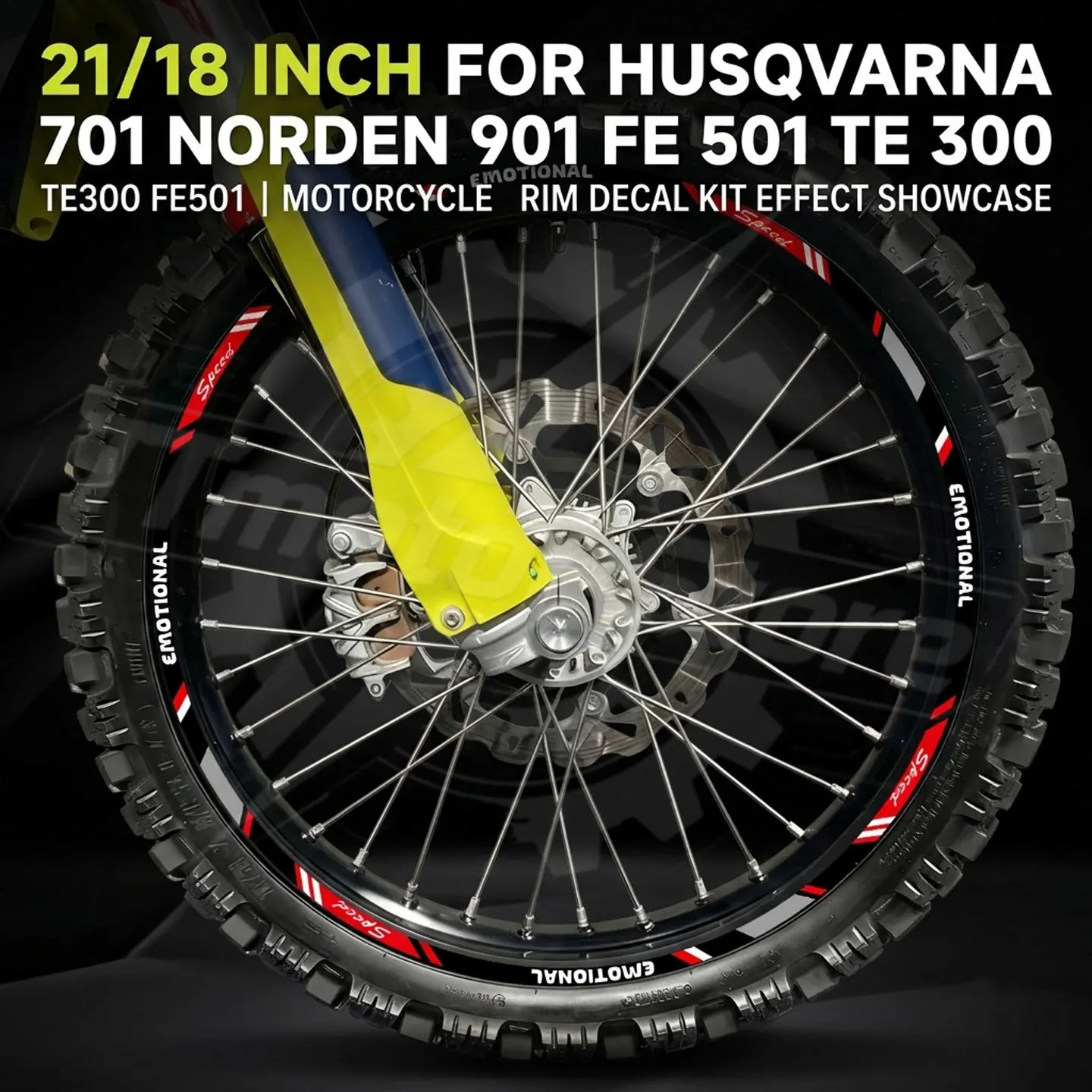 

Наклейки на обода колес для Husqvarna 701 Norden, 901 FE, 501 TE, 300 TE300, FE501, светоотражающие полосы на колеса, 21/18 дюймов, комплект наклеек для мотоциклов
