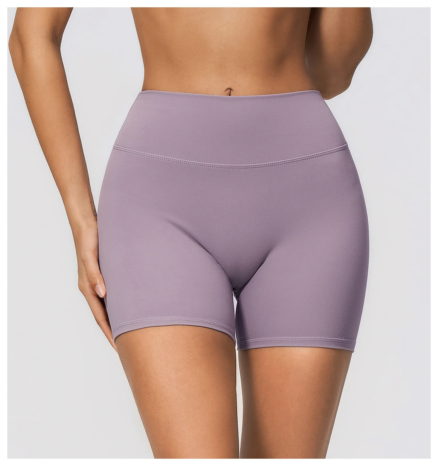 Premium High Waist Yoga Shorts, Double-Layer Waistband, Sculpting Fit Activewear for Running, Fitness & Outdoor Training