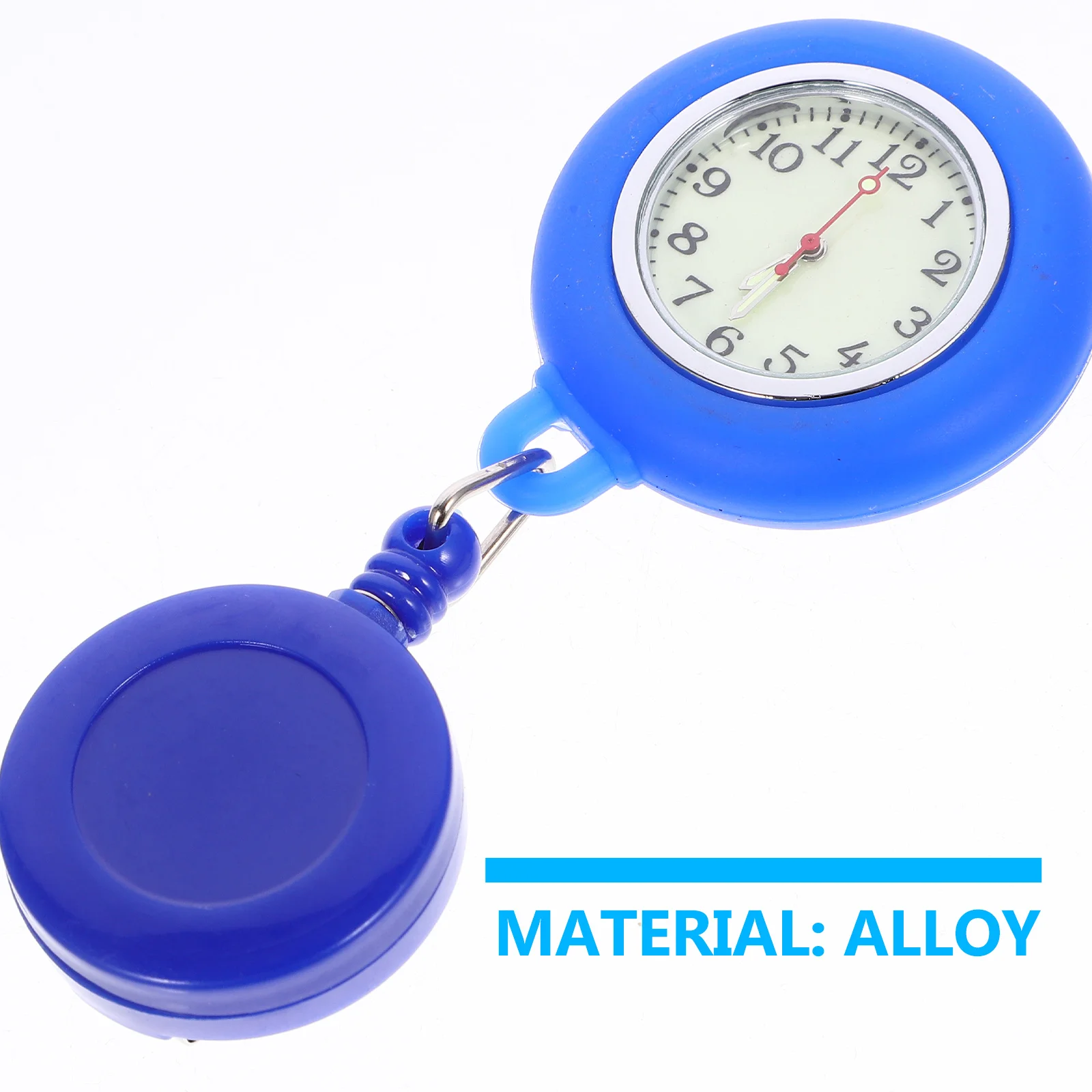 3Pcs Nurse Pocket Watch Premium Alloy Round Portable Design Precision Quartz Movement for Doctors and Nurses Black Light Blue