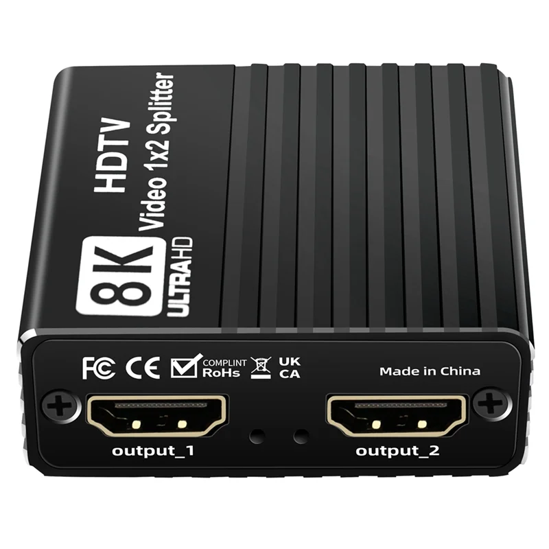 【HASD】فاصل 1X2 لـ 8K HDTV Ultra HD 2.1 8K 60 هرتز/4K 120 هرتز/1080P 240 هرتز EDID لأجهزة الكمبيوتر المحمول PS5 PC