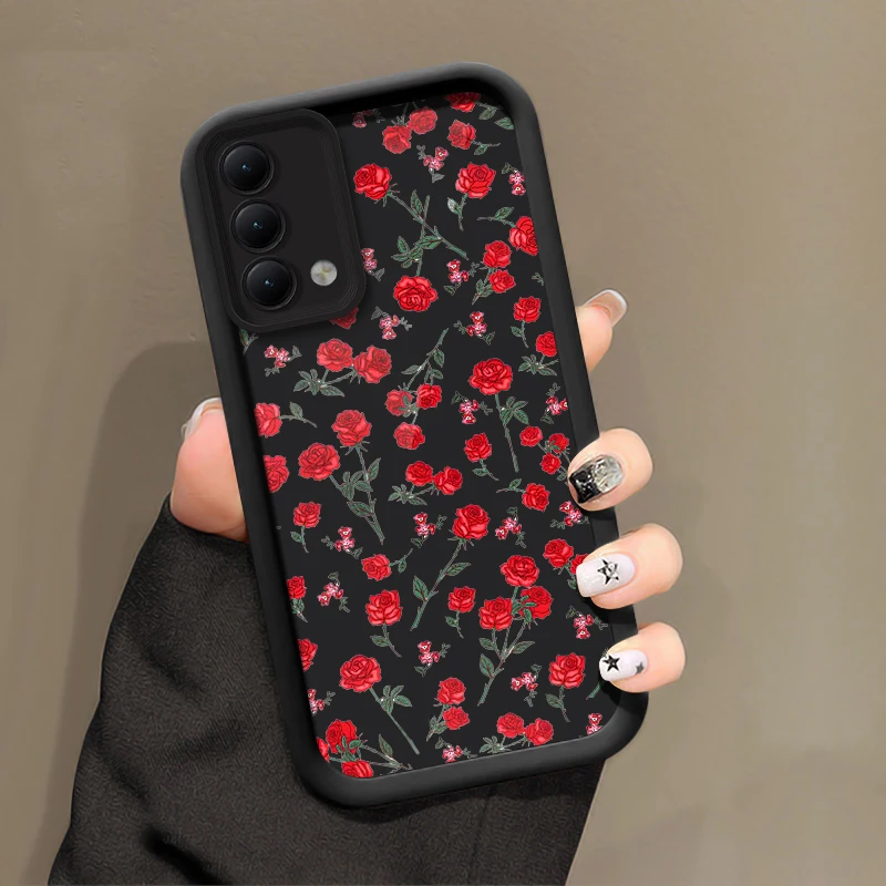 حافظة لهاتف شاومي ريدمي 15C 4G 11A 10A 10C 9C NFC 9AT 9T 9 Power 15 14C 13C 13 12 12C غطاء زهرة غير لامع