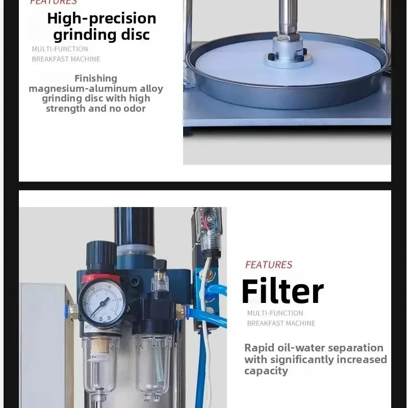22/25/30cm Pneumatic Pizza Dough Pressing Machine Pizza Dough Flattening Press Machine Multifunctional Pita Bread Presser Machin