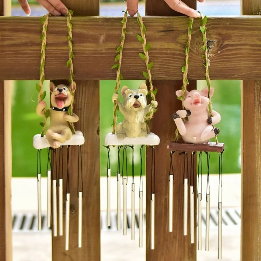 3 Styles Cute Animal Wind Chimes Easy Installation Cartoon Anima Hanging Pendants Decorative Swing Garden Ornament Garden