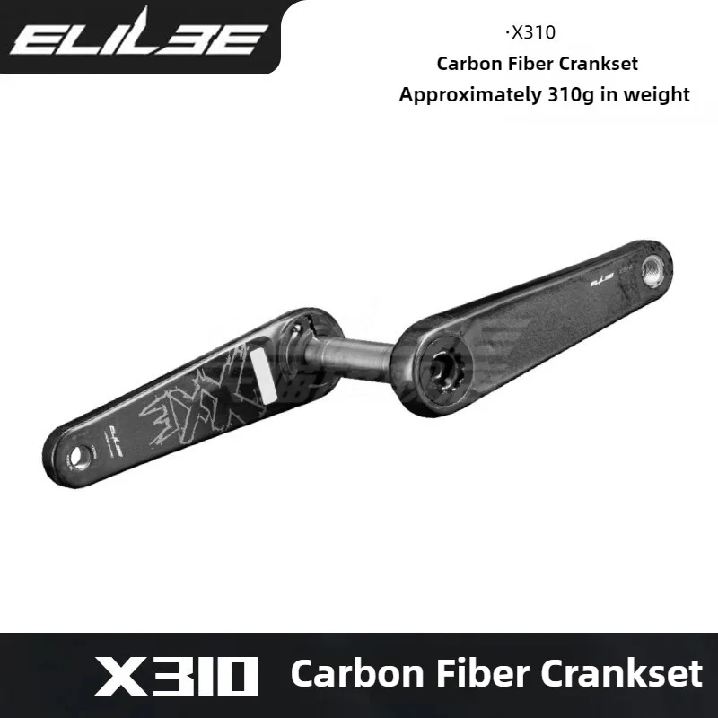 

ELILEE XXE X310 Carbon Fiber Road/MTB Crankset, X-Novanta Ultra-Light Carbon Spindle for High-Performance Cycling