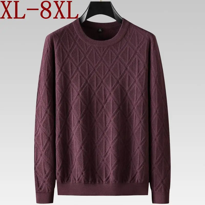 

8XL 7XL 6XL 2023 New Autumn Winter Thick Warm Male Knitwear Top Quality Casual Argyle Sweater Men Classic Mens Pullover Sweaters