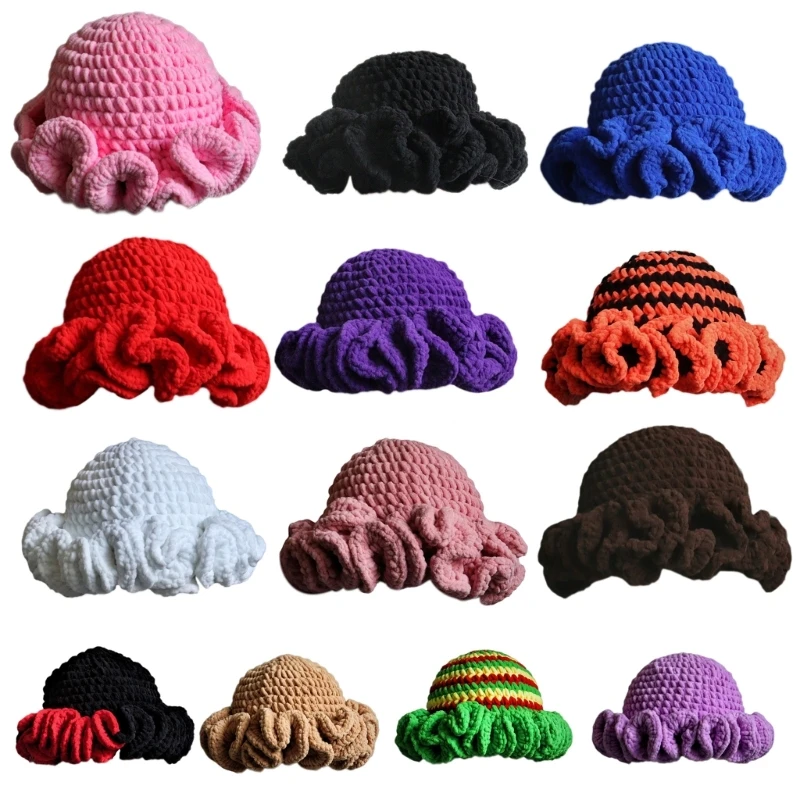 

Handmade Knitted Hat Halloween Hat Funny Woolen Yarn Hat Windproof Unisex Hat For Costume Parties And Winter Sports