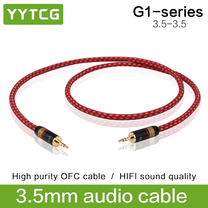 

YYTCG HIFI от 3,5 мм до 3,5 мм аудиокабель, динамик, вспомогательный кабель, шнур, мини-джек, стереокабель Aux для наушников, Iphone, телефона, автомобиля