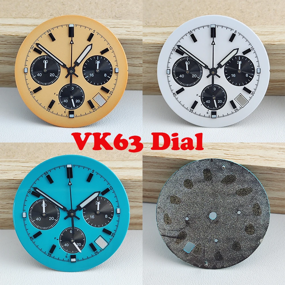 Классические 3 глаза Sunburst, матовый мужской циферблат, 32,5 мм, подходит для Seiko VK63, кварцевый механизм, зеленый люм, мод, детали, аксессуары для корпуса Классические 3 глаза Sunburst, матовый мужской циферблат, 32,5 мм, подходит для Seiko VK63, кварцевый механизм, зеленый люм, мод, детали, аксессуары для корпуса