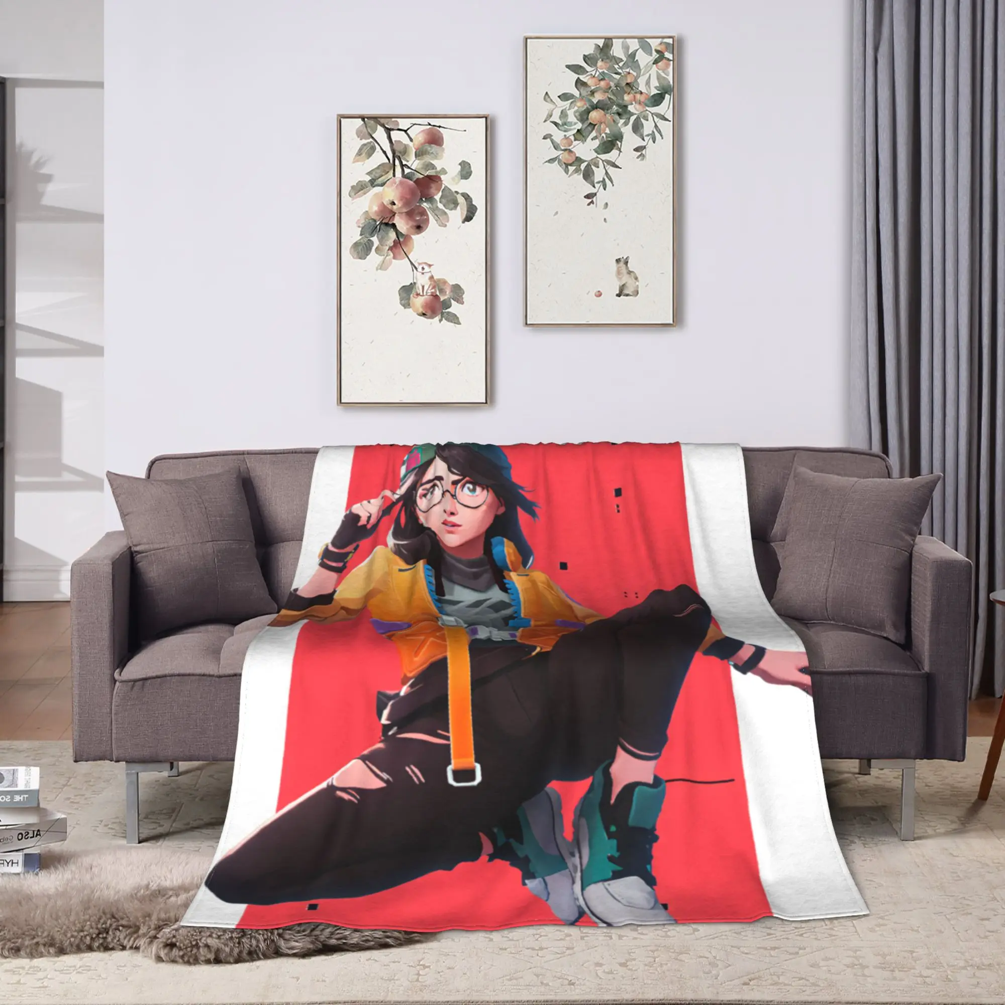 Killjoy Valorant Jett Anime Gaming Blankets Soft Warm Plush Throw Blanket For Boy Girl Home Decor Flannel Bedspread Bed Cover